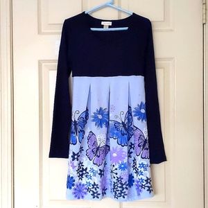 NWOT. Limited Too Rayon/Spandex Multi Color Dress w/flowers,butterfly, sparkling